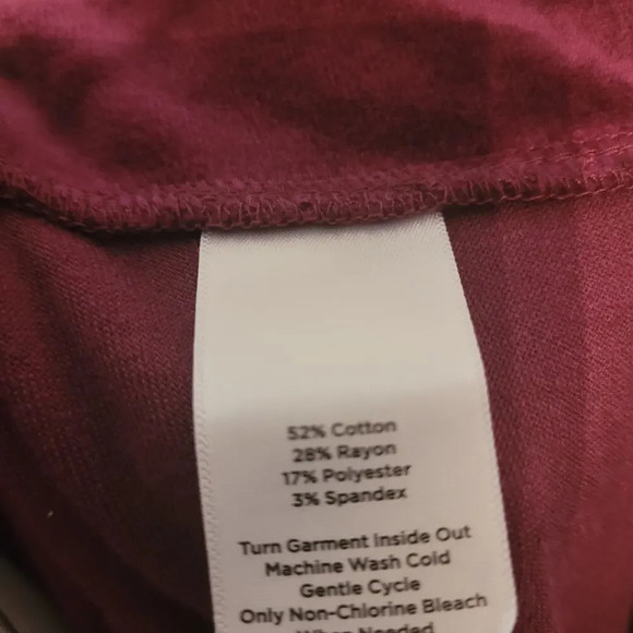 Talbots Womens Luxe Velour High Waist Leggings Size 3X Burgundy Pull On NEW - Picture 4 of 10